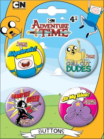 مجموعة Ata-Boy Adventure Time مكونة من أربعة أزرار قابلة للجمع مقاس 1.25 بوصة in Saudi Arabia