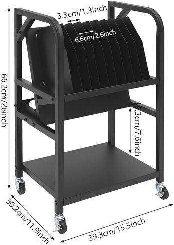 محطة شحن متنقلة مكونة من 10 أجهزة، عربة شحن كمبيوتر محمول مفتوحة للفصل الدراسي - عربة شحن تابلت iPad Chromebook مع شريط طاقة وفواصل، حامل شحن محمول للمكتب المدرسي in Kuwait