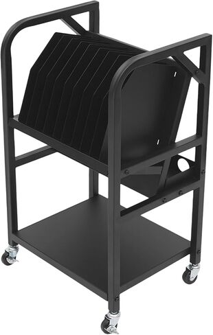 محطة شحن متنقلة مكونة من 10 أجهزة، عربة شحن كمبيوتر محمول مفتوحة للفصل الدراسي - عربة شحن تابلت iPad Chromebook مع شريط طاقة وفواصل، حامل شحن محمول للمكتب المدرسي in Kuwait