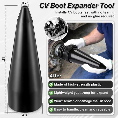 4 PCS Rubber CV Axle Boot Repair Kit with CV Boot Tool Cone Mounting, 8pcs Stainless Steel Clamps and 12pcs Cable ties for 2.41" 2.81" 3.43" Calibers, Waterproof Dustproof Protection for Protect Axle in Saudi Arabia
