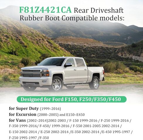 F81Z-4421-CA Rear Driveshaft Rubber Boot Fits for Ford – Compatible With F150, F250, F350 Super Duty, Excursion, E-Series 2002-2016 in Saudi Arabia