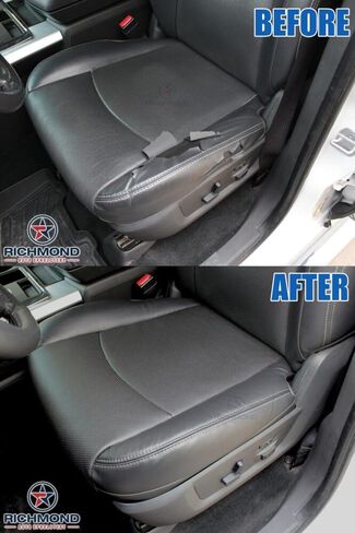 تنجيد السيارات ريتشموند - غطاء غطاء وحدة التحكم متوافق مع سيارة Ford Explorer Limited 2011-2015، غطاء غطاء وحدة التحكم المركزي البديل من الجلد الأصلي، أسود in Kuwait
