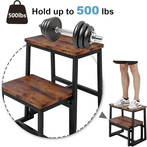 2 Step Stool for Adults Kids Wooden Toddler Step Stool with 500 Lbs Capacity, 3 in 1 Heavy Duty Sturdy Stepping Stools Bedside Foot Stool for Kichen/Bathroom/Bedroom High beds, Non-Slip Pads in Saudi Arabia