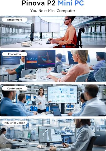 KAMRUI Mini PC، Intel 12th Alder Lake- N95 (حتى 3.4 جيجا هرتز) أجهزة كمبيوتر مكتبية صغيرة Windows 11 Pro، 8 جيجا DDR4 256 جيجا M.2 SSD، Micro PC يدعم 4K، Dual HDMI2.0/WiFi 5/BT4.2/Gigabit Ethernet in Kuwait