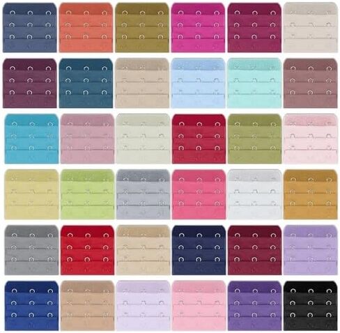 36 PCS Assorted Colors 3 Rows x 3 Hooks Spacing Women's Nylon Bra Extender,Women's Bra Extenders, Soft Comfortable Elastic Adjustable Bra Extender for Women in Saudi Arabia