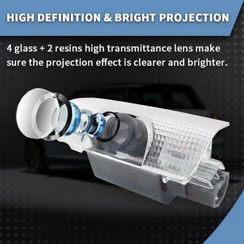 2 قطعة LED باب السيارة العارض أضواء المجاملة شبح الظل ترحيب مصباح متوافق مع 4Runner 2010-الحاضر الملحقات (ل 4Runner 2025) in Kuwait