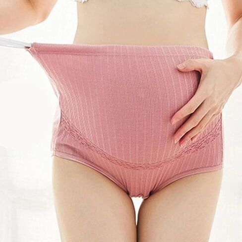 4Pcs Maternity Underwear with Adjustable Belly Support - Plus Size Breathable Combed Cotton High Waist Panties for Pregnant Women Multicolor in Saudi Arabia
