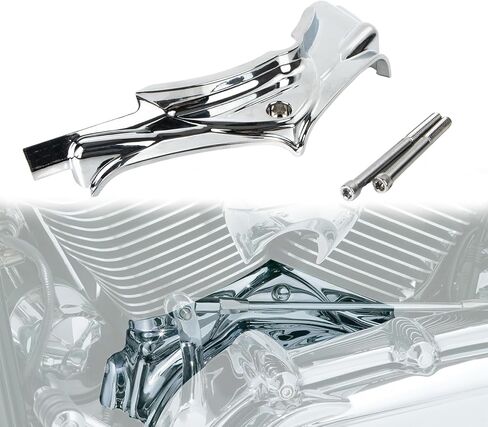 أغطية جانبية لقاعدة أسطوانة الدراجة النارية PSLER - تناسب Touring Road King، Electra Glide 2007-2016 & Dyna Fat Bob، Low Rider، Super Glide 2006-2017، كروم in Kuwait