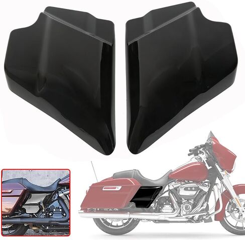 زوج واحد من الأغطية الجانبية باللون الأسود اللامع مناسبة لدراجة Harley Touring Road King Road Glide Street Glide Electra Glide 2009-2024 in Kuwait