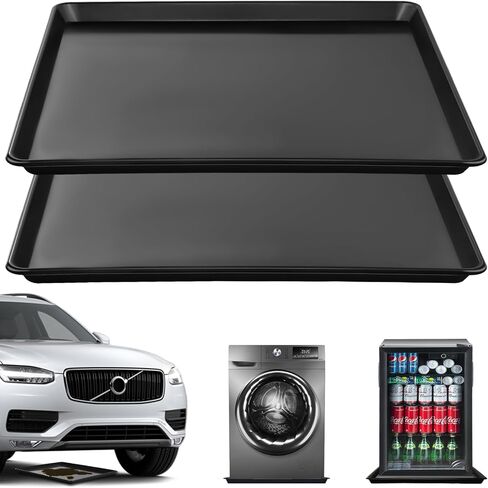 سجادات أرضية المرآب أسفل السيارة: سجادة انسكاب الزيت مقاس 79 × 39 بوصة - سجادة أرضية المرآب تحت سجاد ممر السيارة وسادة زيت ماصة للتسرب - قابلة لإعادة الاستخدام| أسود (2 قطعة) in Kuwait