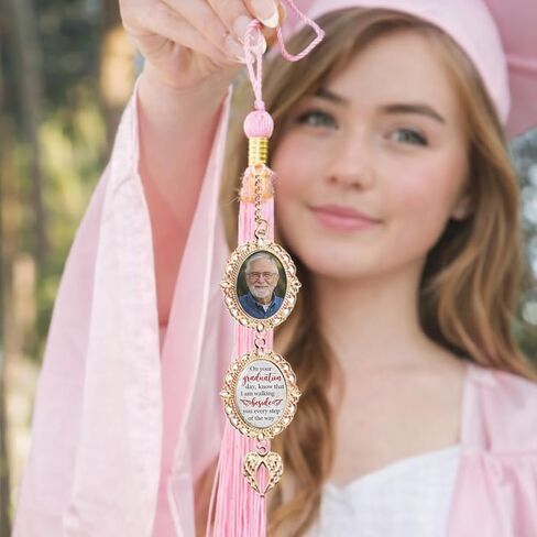 Personalized Angel Wing Graduation Tassel Photo Charm 2026, Custom Memorial Cap Accessory, Class of 2026 Keepsake, Meaningful Graduation Gift for Him or Her, 1 in Saudi Arabia