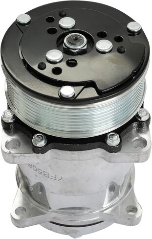HC5004C A/C طقم قابض الضاغط مناسب لـ Sanden 508 Style 12V تكييف وضاغط للهواء 8-Groove Serpentine حزام مطلي بالكروم من الألومنيوم in Kuwait