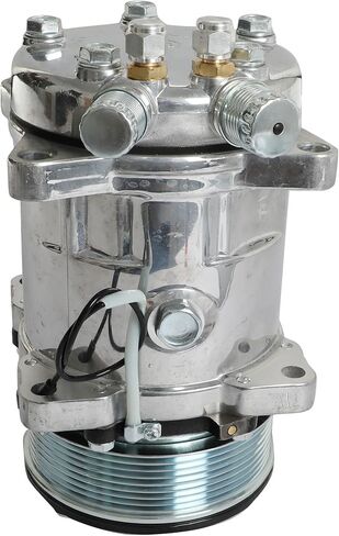 HC5004C A/C طقم قابض الضاغط مناسب لـ Sanden 508 Style 12V تكييف وضاغط للهواء 8-Groove Serpentine حزام مطلي بالكروم من الألومنيوم in Kuwait