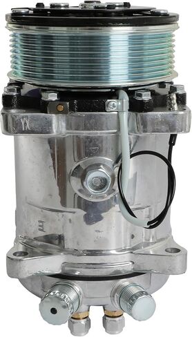 HC5004C A/C طقم قابض الضاغط مناسب لـ Sanden 508 Style 12V تكييف وضاغط للهواء 8-Groove Serpentine حزام مطلي بالكروم من الألومنيوم in Kuwait