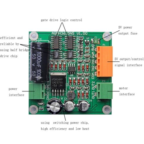 1PCS 12V 24V 36V Motor Drive Board 360W Motor Speed Controller Forward Reverse Rotation Motor Controller for Smart Car in Saudi Arabia