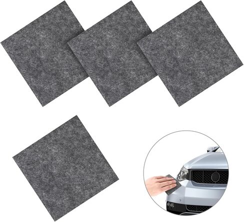 4pcs Nano Cloth, 3.94x3.94in Car Scratch Remover Multi-Purpose Shine Cleaning Cloth to Erase Car Scratch Sparkle Cloth for Easily Repair Vehicles Paint Residues Water Spots in Saudi Arabia
