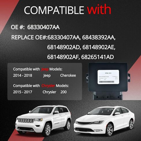 Parking Brake Control Module,fits for Jeep Cherokee 2014-2018 Chrysler200 2015 2016 2017,Replaces 68330407AA 68438392AA 68148902AD 68148902AE 68148902AF 68265141AD (68330407AA) in Saudi Arabia