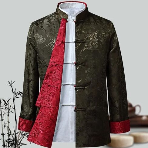 Men Chinese Dragon Shirt Kung Fu Coats Tang Suit Traditional Chinese Clothing for Men Jackets Hanfu Men Clothing in Saudi Arabia