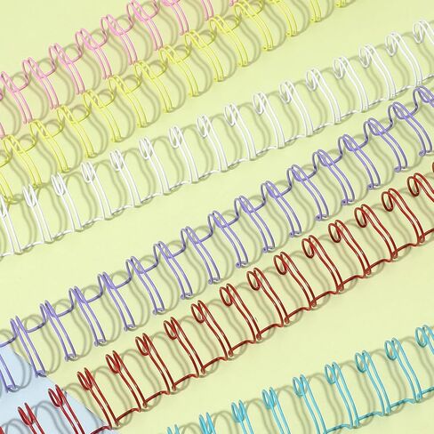 120 Pcs Small Metal Double Loop Binding Wires, 8 Colors Binding Spines Combs Ring Coils Cinch Book Bindings Wire Spiral Notebook Maker, 9/16" 23 Holes, 2:1 Pitch (8 Colors) in Saudi Arabia