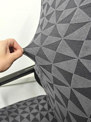 Grey Computer Office Chair Cover - Protective & Stretchable Universal Chair Covers, Two Piece Stretch Chairs Slipcover for Split Office Chairs in Saudi Arabia