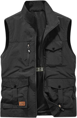 Dgoopd Outdoor Hiking Vest for Men Sleeveless Lightweight Quick Dry Travel Fishing Summer Jacket Vests with Multi Pockets in Saudi Arabia