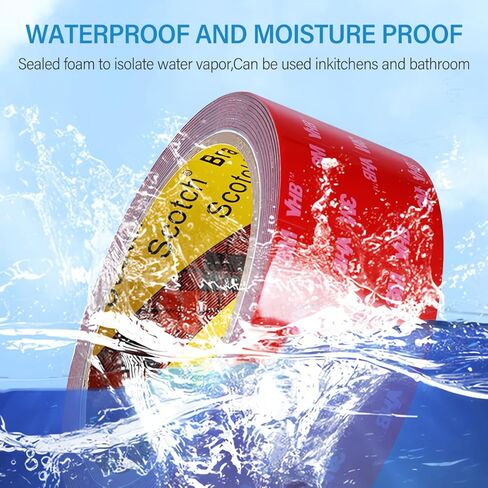 شريط مزدوج الجوانب عالي التحمل، شريط إسفنجي مقاوم للماء لاصق قوي بطول 10 أقدام × 1.2 بوصة، شرائط لاصقة مقاومة لدرجات الحرارة العالية للجدران، السيارات، في الهواء الطلق in Kuwait