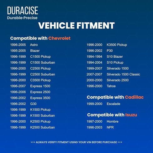 مستشعر موضع العمود المرفقي للمحرك من DURACISE متوافق مع 1999-2007 شيفروليه سيلفرادو 1500، تاهو، سوبربان، بليزر، أسترو وجي إم سي سييرا 1500، يوكون، جيمي، سفاري، سونوما | تصنيع المعدات الأصلية #12596851، 10456042 in Kuwait