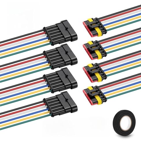 2 Pin Waterproof Connectors 14AWG, 6 Sets 2 Wire Connector with Male and Female Quick Disconnect, for Automotive Marine Motorcycle Wiring (2pin) in Saudi Arabia