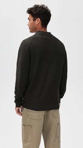 NN07 Men's Navi Cotton Full Button Sweater in Saudi Arabia