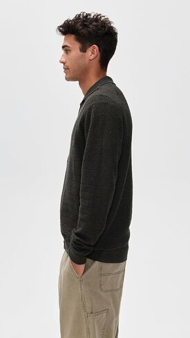 NN07 Men's Navi Cotton Full Button Sweater in Saudi Arabia