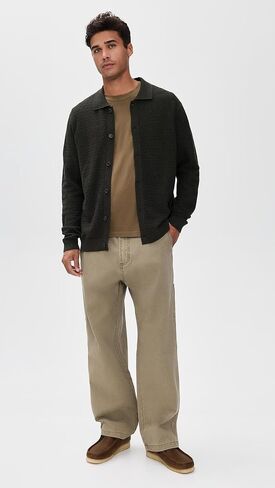 NN07 Men's Navi Cotton Full Button Sweater in Saudi Arabia