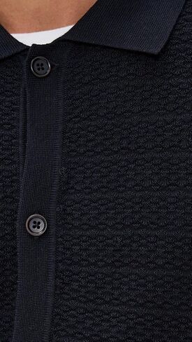 NN07 Men's Navi Cotton Full Button Sweater in Kuwait