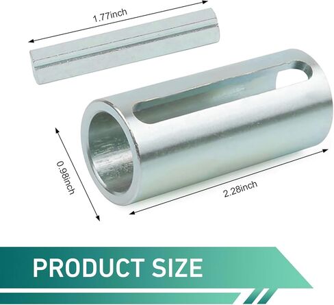 Car Engine Pulley Crank Shaft Sleeve, 3/4" to 1" Stainless Steel Shaft Adapter with W/STEP Key, Stabilizing Support Sheave Bushing, Universal Protective Transmission Component (Silver) in Saudi Arabia