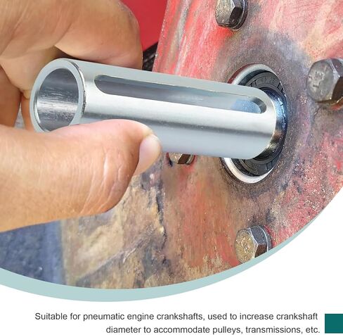 Car Engine Pulley Crank Shaft Sleeve, 3/4" to 1" Stainless Steel Shaft Adapter with W/STEP Key, Stabilizing Support Sheave Bushing, Universal Protective Transmission Component (Silver) in Saudi Arabia