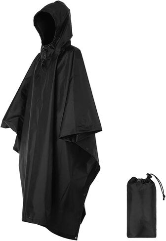 Rain Poncho Waterproof Outdoor 3-in-1 Waterproof Rain Poncho Lightweight Hooded Coat Picnic Mat Blanket in Saudi Arabia