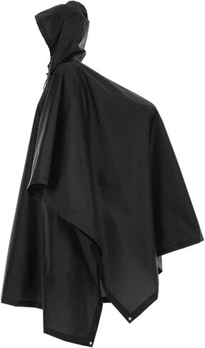 Rain Poncho Waterproof Outdoor 3-in-1 Waterproof Rain Poncho Lightweight Hooded Coat Picnic Mat Blanket(Blue) in Saudi Arabia