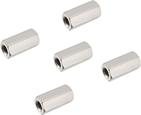 Smartsails 5PCS M5 X 0.8-Pitch 10mm Length 304 Stainless Steel Metric Hex Coupling Nut in Kuwait