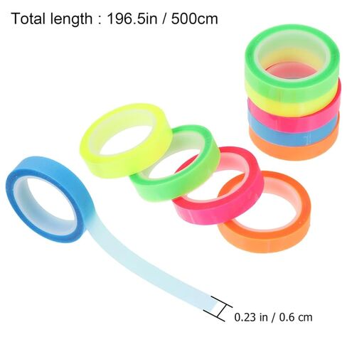 Hemoton Waterproof Highlighter Tape 0.6Cm X 5M, 20 Rolls Removable Sticky Tabs for Book Annotation and Page Marking in Office and School Use in Saudi Arabia