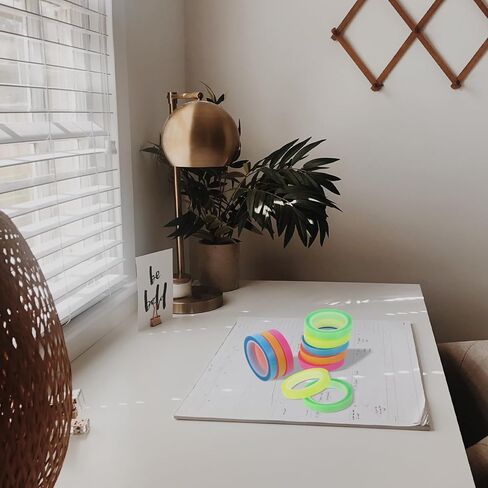 Waterproof Highlighter Tape 10 Rolls, 0.6Cm X 5M Colored Fluorescent Page Markers for Books, Annotation Tabs for Students and Office Note-Taking in Saudi Arabia
