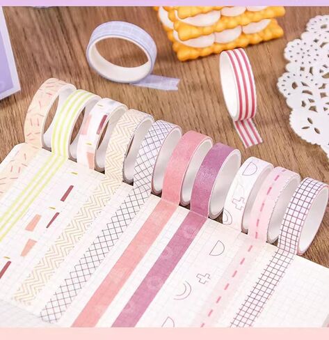 3-in-1 Washi Tape Set, 60 Rolls Decorative Masking Tape with Colorful Patterns, Adhesive Craft Tape for DIY Scrapbooking, Journaling, Photo Album Decoration and Gift Wrapping in Saudi Arabia