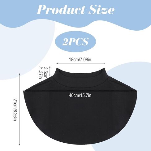 2 Pcs Cleavage Cover up for Low Neckline, Faux Collar Women Detachable Modesty Panel Mock Camisole Cleavage Cover Suitable for Women and Girls Practical and Versatile in Saudi Arabia