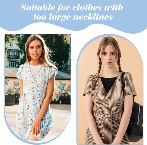 2 Pcs Cleavage Cover up for Low Neckline, Faux Collar Women Detachable Modesty Panel Mock Camisole Cleavage Cover Suitable for Women and Girls Practical and Versatile in Saudi Arabia
