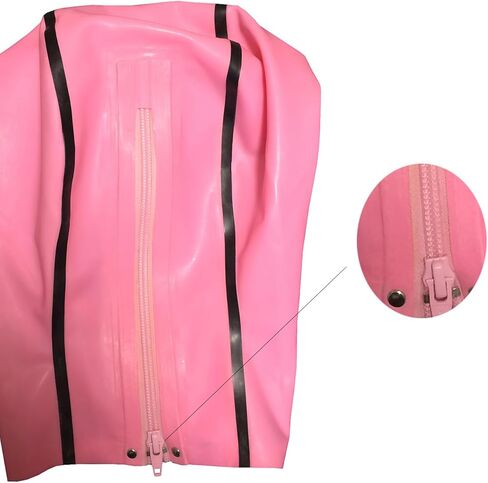 قناع مطاطي بغطاء رأس من اللاتكس من IOKUKI مصنوع يدويًا للرجال والنساء، قناع فم مفتوح من اللاتكس مع سحاب خلفي وتنفس للأنف in Kuwait