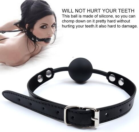 Silicone Ball Gag and PU Leather Blindfold for Adult Play,Adjustable Strap on Mouth Gag and Eye Mask Sex Toy for Adults in Kuwait