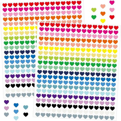 Anwyll 6000Pcs Heart Stickers - 1/2Inch Tiny Mini Small Heart Shape Sticker for Teen Adult Happy Valentines Day Hearts Stickers Self Adhesive Love Sticker for Envelope Seal Card Crafts Gift Packaging in Saudi Arabia