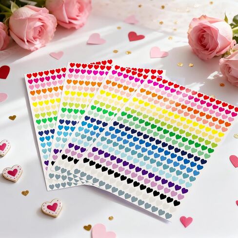 Anwyll 6000Pcs Heart Stickers - 1/2Inch Tiny Mini Small Heart Shape Sticker for Teen Adult Happy Valentines Day Hearts Stickers Self Adhesive Love Sticker for Envelope Seal Card Crafts Gift Packaging in Saudi Arabia