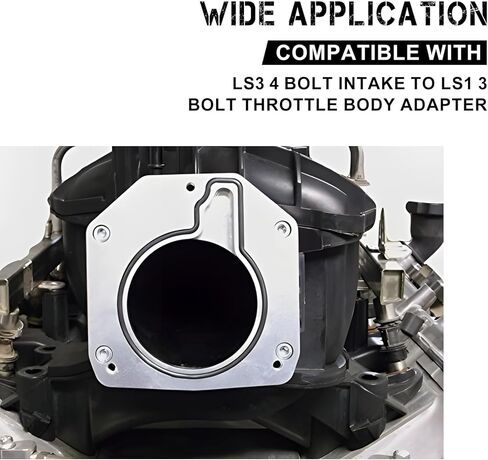 LS3 4 Bolt Intake to LS1 3 Bolt Throttle Body Adapter for Drive By Wire 551567 Compatible with TB DBW LS2 LH6 L92 L76 LY2 LY5 LY6 LC9 LFA LH8 LMG L98 L9H L20 L94 LZ1 L99 L96 LC8 L77 in Saudi Arabia