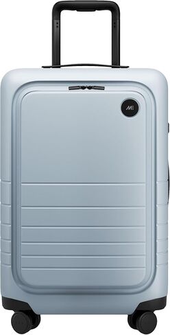 Monos Carry-On Pro Plus Luggage (23"), Hardside Spinner Suitcase with TSA Lock & Front Pocket, Airline Approved, Ocean Blue in Saudi Arabia