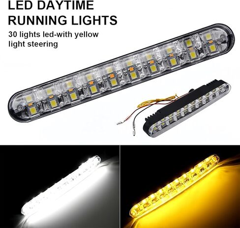 LED DRL & Amber Turn Signal 2PCS Kit for Polaris Slingshot - White Fog Daytime Light in Kuwait