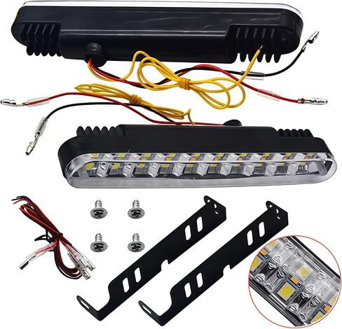 LED DRL & Amber Turn Signal 2PCS Kit for Polaris Slingshot - White Fog Daytime Light in Kuwait